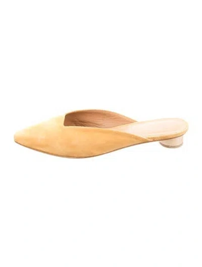 Pre-owned Loq Suede Mules In Yellow