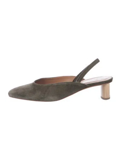 Pre-owned Loq Suede Slingback Pumps In Grey