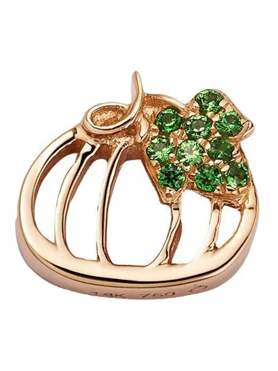 Loquet 18k Rose Gold Pumpkin Tsavorite Charm