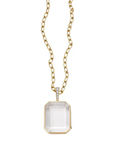 Loquet 18k Yellow Gold Diamond Locket Necklace