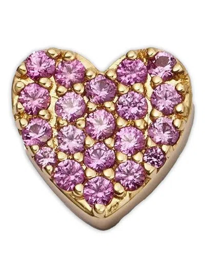 Loquet 18k Yellow Gold Pink Sapphire Heart Charm