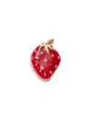 Loquet 18k Yellow Gold Strawberry Charm In Red