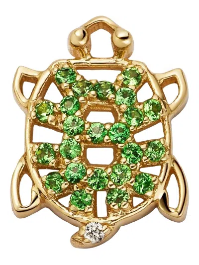 Loquet 18k Yellow Gold Turtle Diamond And Tsavorite Charm