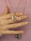 Loquet 18kt Yellow Gold Palm Tree Necklace In Brown