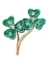 Loquet 18kt Yellow Gold Shamrock Pendant Necklace In Green