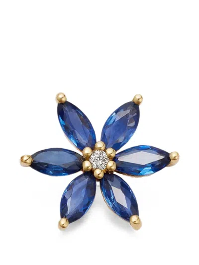 Loquet Bloom Sapphire And Diamond Charm In Blue