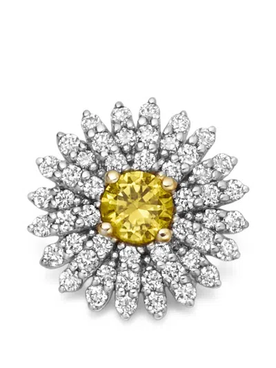 Loquet Diamond And Sapphire Daisy Charm In Metallic