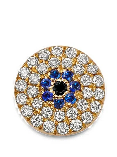 Loquet Evil Eye-motif Diamond And Sapphire Charm In Gold