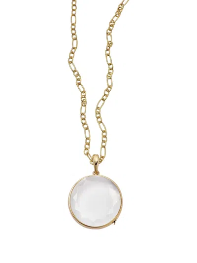 Loquet Large Locket And Figaro Chain Necklace Set In Gold