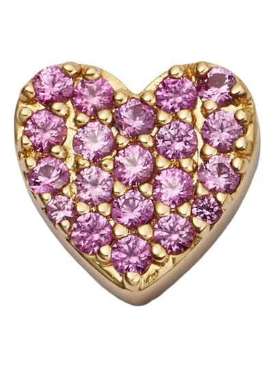 Loquet Pink Sapphire Heart Charm In Gold