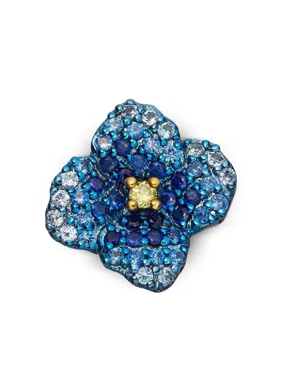 Loquet Poppy Diamond And Sapphire Charm In Gold