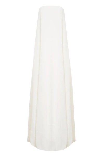 Lora Istanbul Amy Crepe White Strapless Maxi Dress