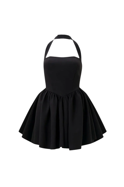Lora Istanbul Sara Black Corset Mini Dress