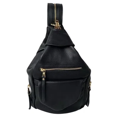 Lëora Lëather Women's Black / Gold The Cleo Sling Backpack