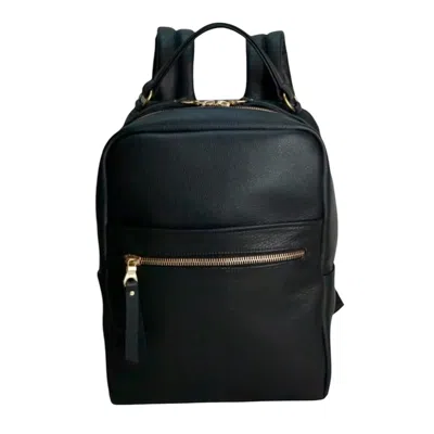 Lëora Lëather Women's Black / Gold The Large Rhoda Backpack