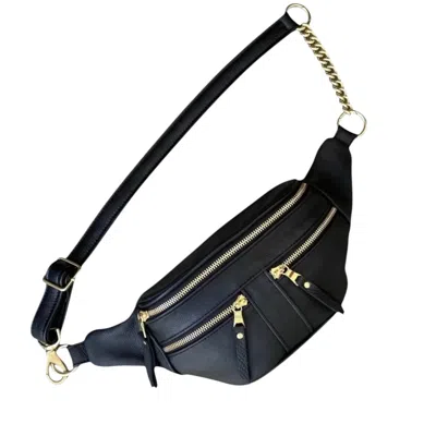 Lëora Lëather Women's Black / Gold The Lucia Crossbody Sling