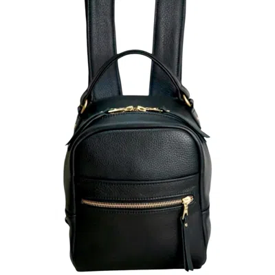 Lëora Lëather Women's Black / Gold The Rhoda Backpack