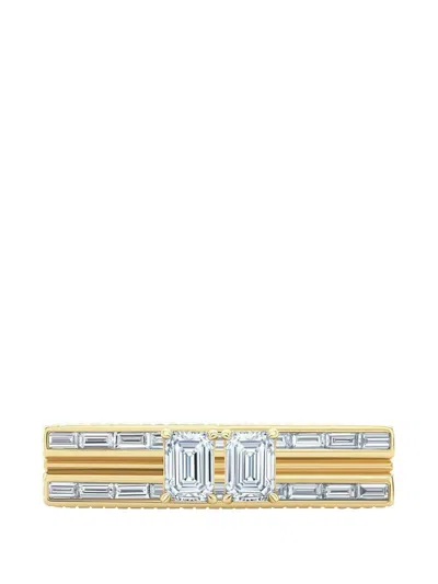 Loraida Blade Double Diamond Ring In Gold