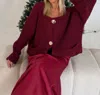 Loraine Chunky Sweater In Burgundy In White