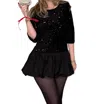 Loraine Holiday Sequin Bubble Dress In Black In Black