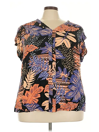 Pre-owned Loralette Short Sleeve Blouse In Orange