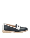 Lorbac Woman Loafers Midnight Blue Size 6 Leather In Blue
