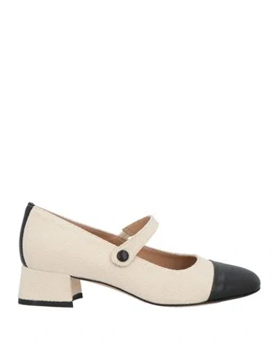 Lorbac Woman Pumps Ivory Size 5 Leather, Textile Fibers In White