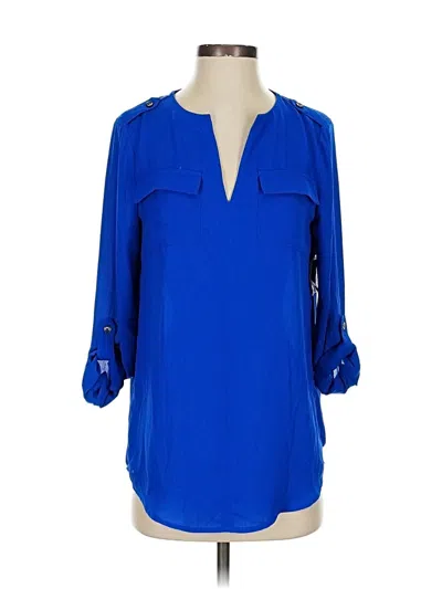 Pre-owned Lord And Taylor 3/4 Sleeve Blouse In Blue