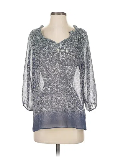 Pre-owned Lord And Taylor 3/4 Sleeve Blouse In Silver
