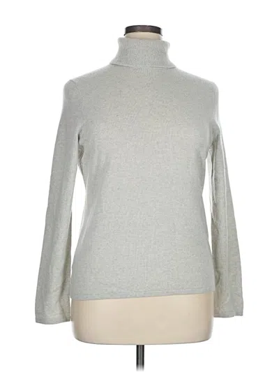 Pre-owned Lord And Taylor Cashmere Pullover Sweater In Silver