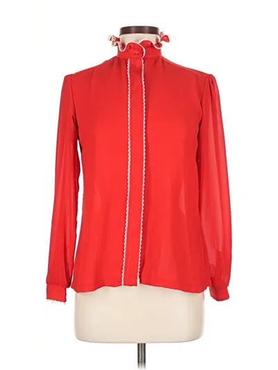 Pre-owned Lord And Taylor Long Sleeve Blouse In Red