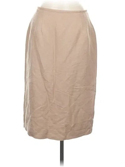 Pre-owned Lord And Taylor Silk Skirt In Brown