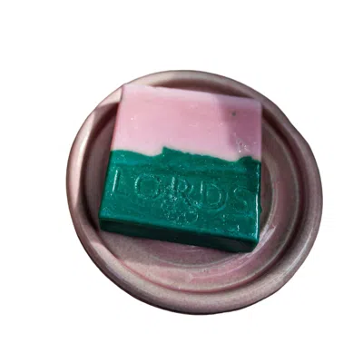 Lords Fragrance House Green / Pink / Purple Soap & Dish Gift Set In White