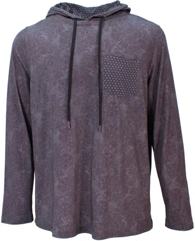 Lords Of Harlech Black / Grey Horace Paisley Swirl Hoodie In Black In Black/grey