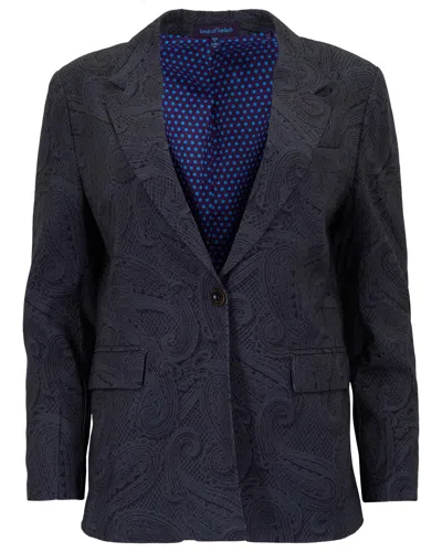 Lords Of Harlech Black Julia Crochet Paisley Caviar Womens Tailored Blazer