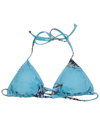 Lords Of Harlech Blue Flavia Exotic Floral Teal Womens Bikini Top