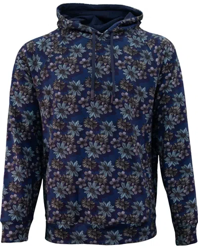 Lords Of Harlech Blue Hank Italian Floral Hoodie - Navy