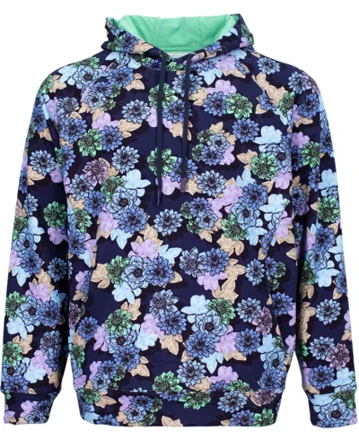Lords Of Harlech Blue Hank Snap Floral Hoodie - Navy