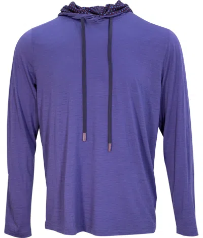 Lords Of Harlech Blue / Pink / Purple Hugo Hoodie In Skipper In Blue/pink/purple