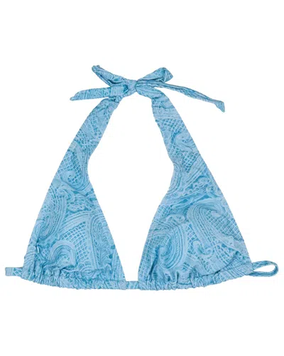 Lords Of Harlech Blue Raquel Crochet Paisley Teal Womens Bikini Top