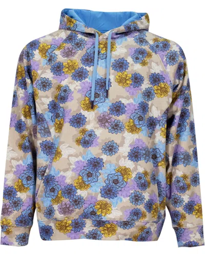 Lords Of Harlech Brown Hank Snap Floral Hoodie - Pumice