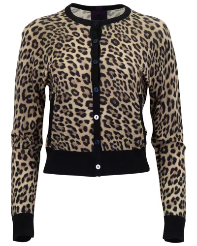 Lords Of Harlech Cali Leopard Brown Womens Cropped Cardigan