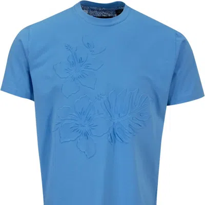 Lords Of Harlech Carson Embossed Floral Tee In Metallic