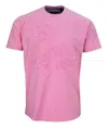 Lords Of Harlech Carson Embossed Floral Tee In Pink