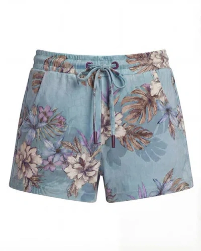 Lords Of Harlech Exotic Floral Womens Drawstring Short In Blue