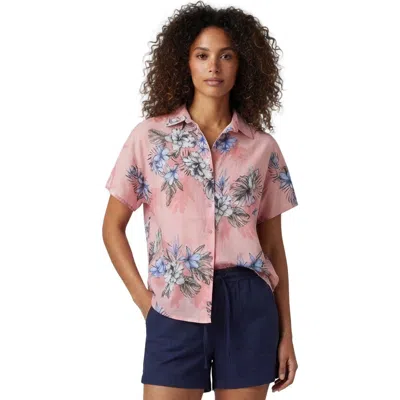 Lords Of Harlech Exotic Floral Womens Linen Printed Shirt In Multi