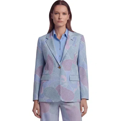 Lords Of Harlech Grain Paisley Womens Tailored Blazer In Blue