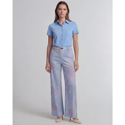 Lords Of Harlech Grain Paisley Womens Wool Wide-leg Pant In Blue
