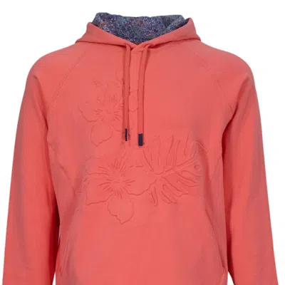 Lords Of Harlech Hank Embossed Floral Hoodie In Pink/purple