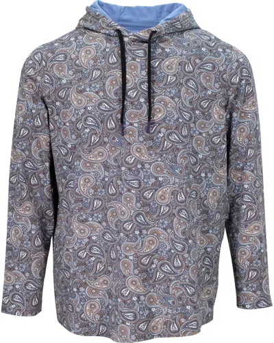 Lords Of Harlech Horatio Trippy Paisley Printed Hoodie In Grey